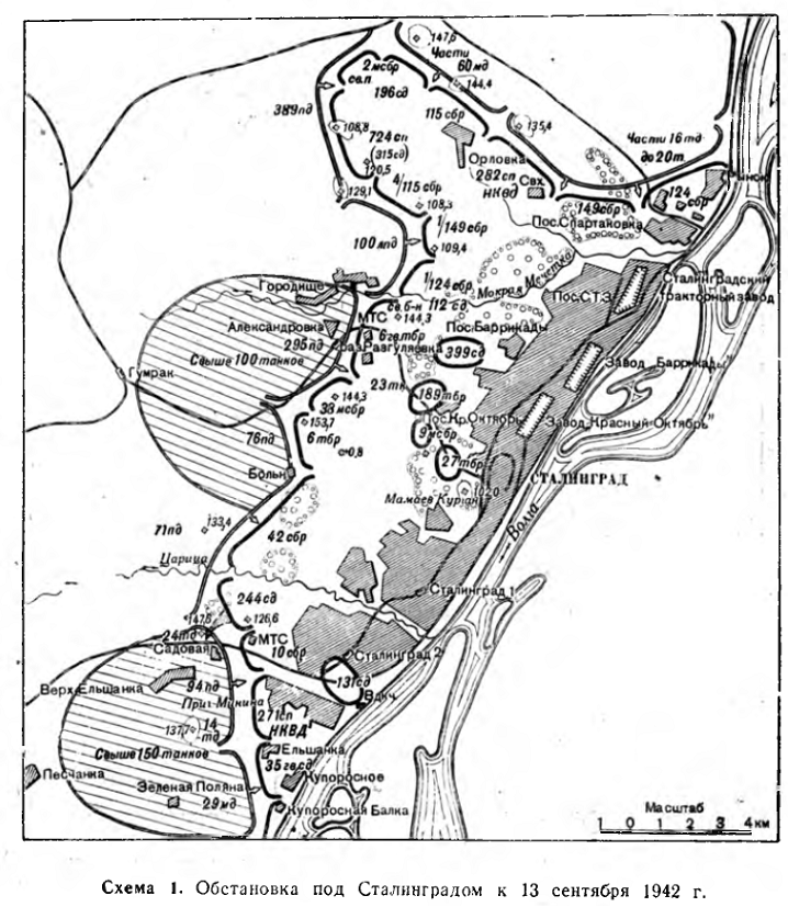Карта обороны Сталинграда